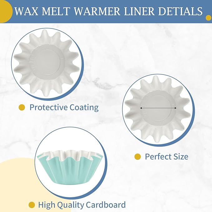 50 Pcs Wax Melt Liners, Wax Melt Warmer Liners, Leakproof & Reusable Wax Melt Cups for Wax Burner, Wax Melters, Candle Warmers, Scented Wax, Plug Warmers, Electric Wax Warmers, Blue