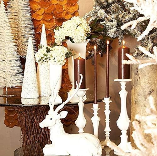 D'light Online Elegant 10" Unscented Chocolate Brown Taper Candles, Premium Quality Hand-Dipped Tapered Candles, Dripless and Smokeless - Set of 12 (10 Inch, Chocolate)