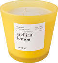 Hidden Label Large Scented Candle, Sicilian Lemon, 30oz 3 Wick Huge Candle, Serene Collection Slow Burn Natural Soy Candles for Home Scented