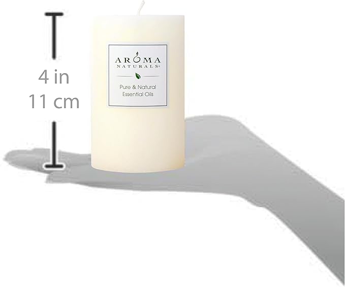 Aroma Naturals Orange, Clove and Cinnamon Essential Oil Scented Pillar Candle, Peace Pearl, 2.5 inch x 4 inch