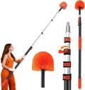 20FT Cobweb Duster with Extension Pole - High Reach Duster for High Ceilings & Outdoor Use - Telescoping Pole 3-12 Ft, Soft Bristles Cobweb Cleaner - 3/4" Acme Universal Thread