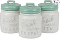 DII Kitchen Accessories Collection Ceramics, Jar Canister Set, Aqua, 3