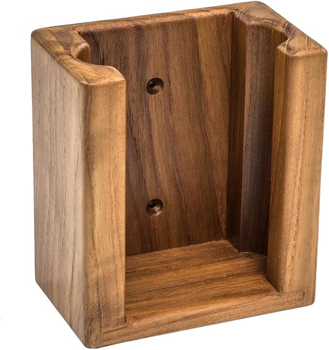 SeaTeak Wooden Liquid Soap/Hand Sanitizer Bottle Holder, 100% Solid Teak Wood, Wall Mountable, Fits Bottles Up to 10.5oz, Perfect for Spas, Boats, Cabins, Kitchens, RV's & Campers
