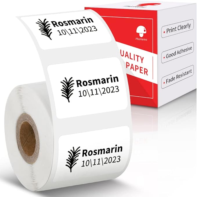 Phomemo M110 Label Printer Paper, White Self-Adhesive Thermal Paper, Compatible with M110 M120 M200 M220 M221 M150 M250 M260 M108 M100 Label Printer, 1.18" x 0.79" (30x20mm), 320 Labels/Roll