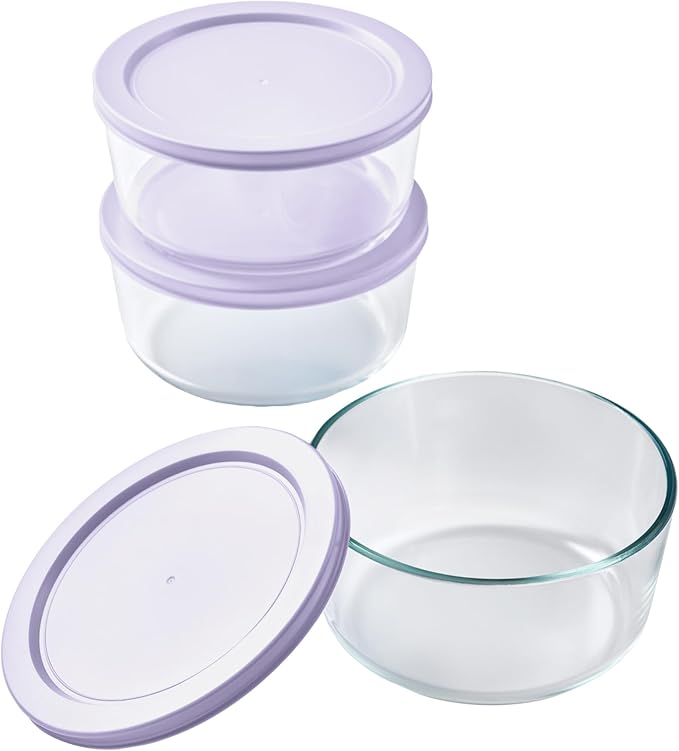DURA LIVING 6-Piece Glass Food Storage Containers Set (3 Containers + 3 BPA-Free Lids) | 4-Cup, Leakproof | Microwave, Freezer, Oven & Dishwasher Safe | Ideal for Meal Prep & Pantry Organization
