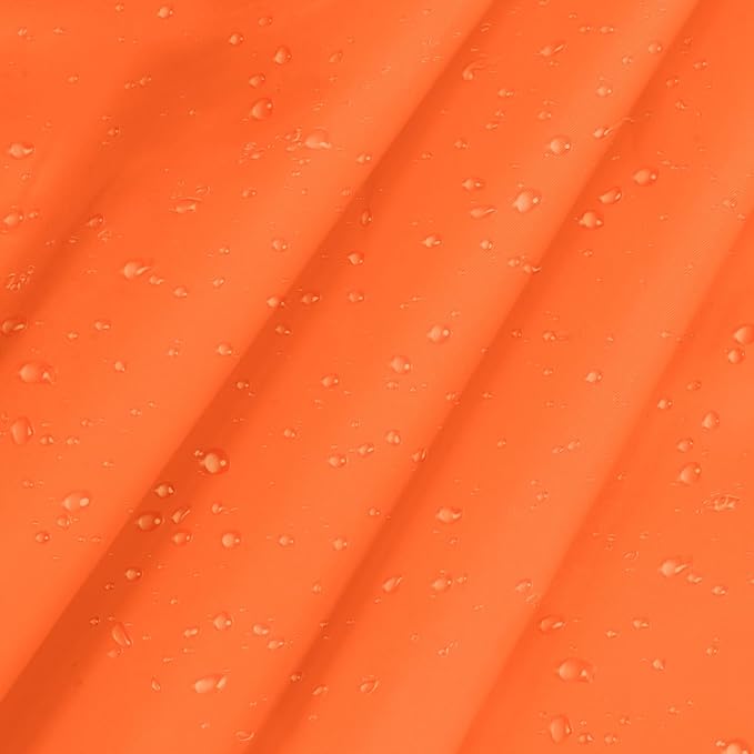 Vonty Waterproof Fabric Ripstop Nylon Fabric by The Yard - 60 Inch Wide(3 Yard), Water Proof Orange Fabrics Lightweight Kite Fabrics for Tent Bag Tarp DIY Craft Travel Outdoor