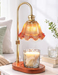 Candle Warmer Lamp with Timer: Birthday Gifts for Women, House Warming Gifts New Home Decor – Height Adjustable Candle Lamp for Mom, Anniversary - Walnut Solid Wood Base, with 2 Bulbs
