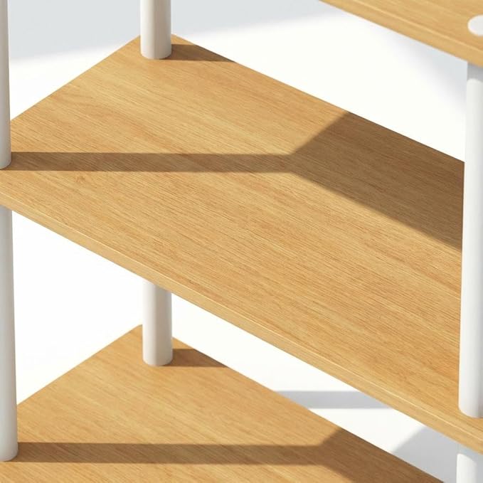 Furnifact Beech White Bookcase with Sleek Wooden Construction, Durable, Versatile Storage Solution, Modern Design, Ideal for Home or Office