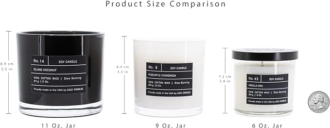 Lulu Candles | Jasmine Infused Bergamot | Luxury Scented Soy Jar Candle | Hand Poured in The USA | Highly Scented & Long Lasting- 6 Oz. 2 Pack
