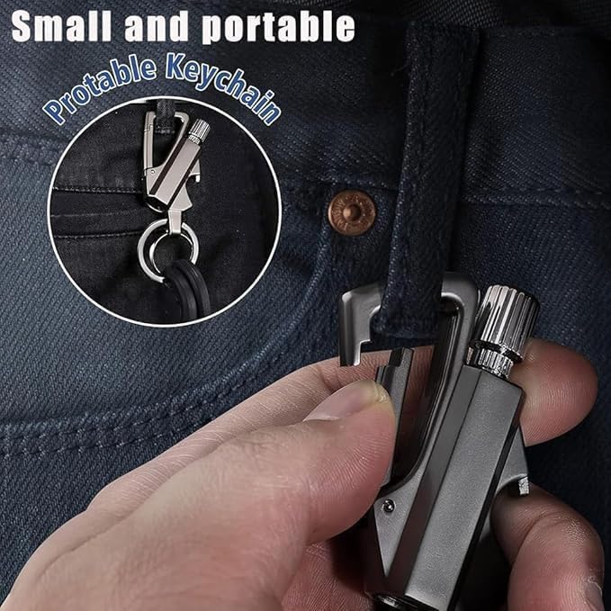 Permanent Match Infinity Lighter, Keychain Lighter with Multitool Keychain Bottle Opener, Waterproof & Reusable Infinity (Silver+Gold+Black)