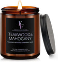Teakwood & Mahogany Candle, Scented Candle for Home Soy Wax Candle, Aromatherapy Candle Gifts, 7oz