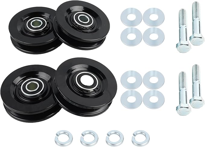 4 Pack 90040 Roofing Hoist Carriage Wheel Kit Compatible with Tranzsporter TP400 TP250 LH200 LH2000 Roofing Elevators, Heavy Duty Carbon Steel