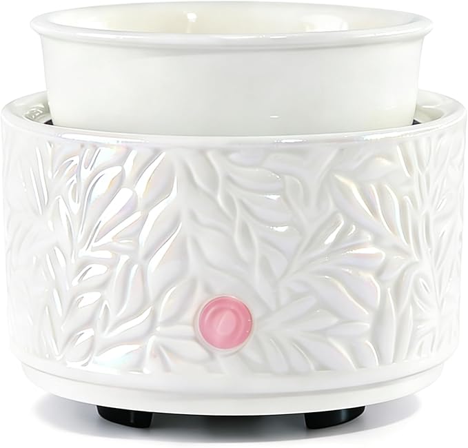 ElusiaKa Wax Melt Warmer 3-in-1 Electric, Ceramic Wax Burner for Scented Wax, Scented Wax Melter & Essential Oil Burner for Home Aromatherapy, White