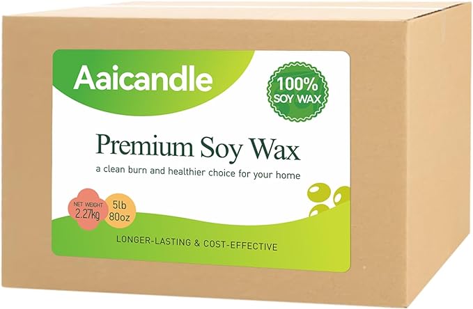 5LB Soy Wax for Candle Making - Natural Soy Wax Flakes Supplies for DIY Candles, Container & Tealight Craft Use, Easy Mel Clean Burn, Ideal for Small Businesses & Etsy Sellers (2270G / 80 OZ)
