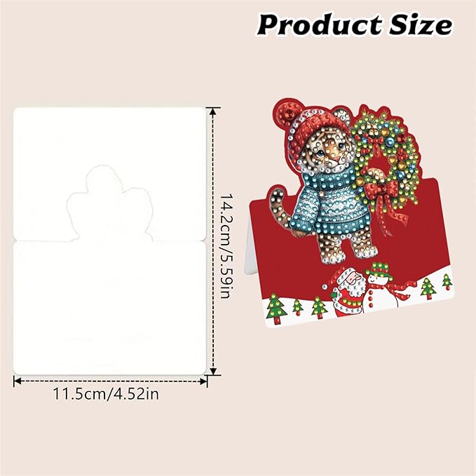 6 Packs Christmas Animal DIY Painting Greeting Cards for Adults Gifts