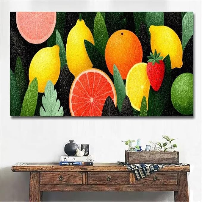 Paint by Numbers Kit for Adults Fruit Painting by Numbers Plant DIY Kits for Adults Canvas Oil Painting Crafts, Hobbies for Women Beginner for Home Wall Decor Art, Gifts Without Frame 12x24Inch H-AR30