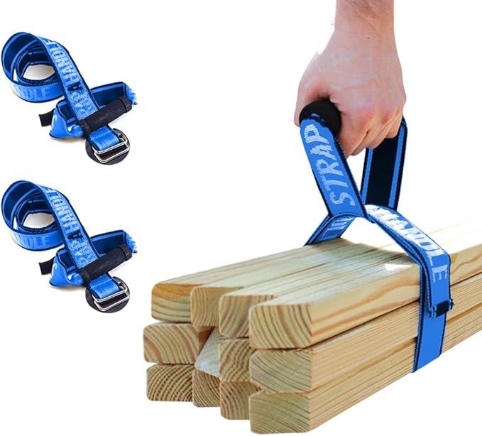 4’ Carry Strap with Handle | 2-Pack | Heavy Duty | Adjustable Belt | Easy, Safe, Secure, Lifting, Moving, Carrying Heavy Boxes | Best Luggage Strap (2pk Strap-A-Handle 4ft. Length, 75lb. Capacity)