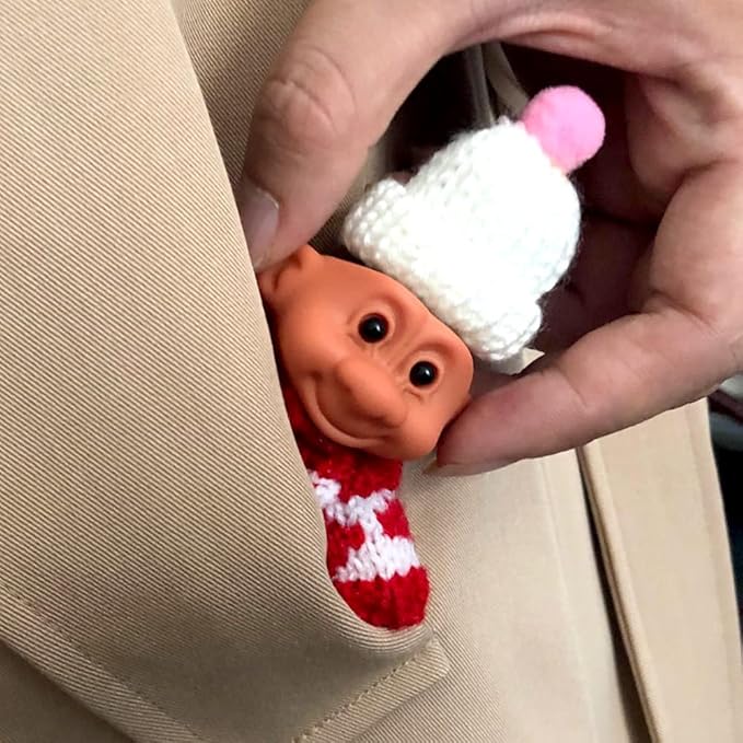 2 Pack Cute Troll Dolls Lighter Case Silicone Funny Mini Dolls Lighter Sleeve with Sweater &Hat for 3.2in Regular Lighters (Lighter not Included) (red & Yellow)