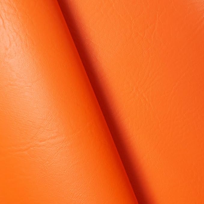 Ottertex Marine Vinyl Fabric Polyester Backing Waterproof Abrasion UV Resistant Heavy Duty Outdoor Marine PVC for Sewing & Upholstery - Orange (1 Yard)