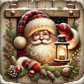 VIGEGU Christmas Diamond Art Kits for Adult,Santa Claus Diamond Painting for Beginnger,Lantern DIY Full Drill Rhinestone Diamond Dots Gem Painting Home Wall Decor 13.7x13.7 in