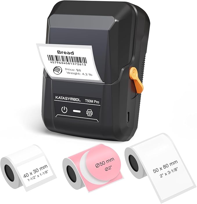 SUPVAN T50M Pro Bluetooth Label Maker Machine with 3 Tapes, Wide Waterproof Label, Versatile App with 30+ Fonts and 660+ Icons, Inkless Labeler for Home, Kitchen, School, Office Organization, Set 1