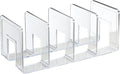 SAYEEC Acrylic File Sorter, Clear File Holder Acrylic Desk Organizer, Sturdy Desktop Files Organizer Files Folder Holder Rack for Envelopes Mail Letter Paper Notebook Electronics (4 Sections, 1 Pack)