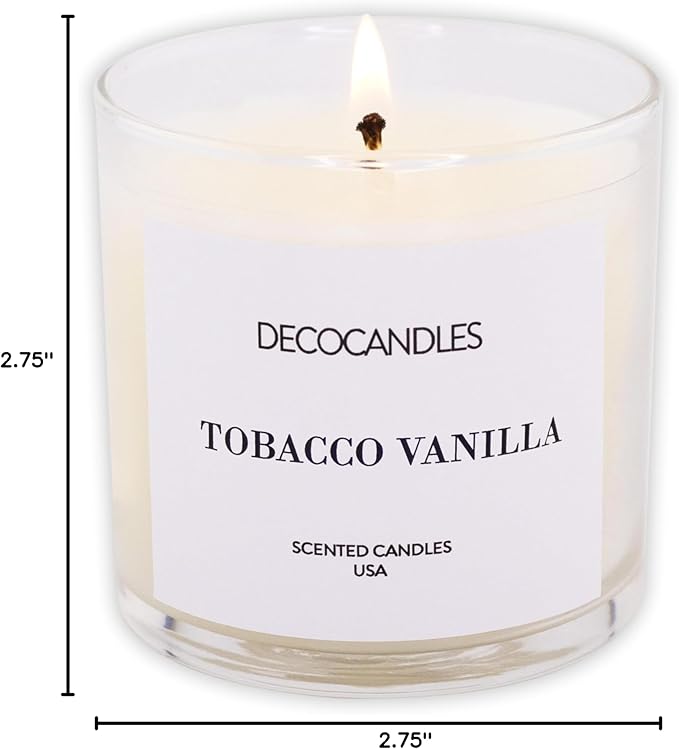 Urban Concepts by DECOCANDLES - Tobacco Vanilla - Highly Scented Soy Candle - Long Lasting - Hand Poured in USA (6 Oz.)