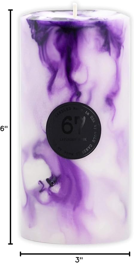 Lulu Candles | Lavender Musk | Handcrafted Pillar Candles | Made in The USA | Highly Scented & Long Lasting - 3x6 Pillar