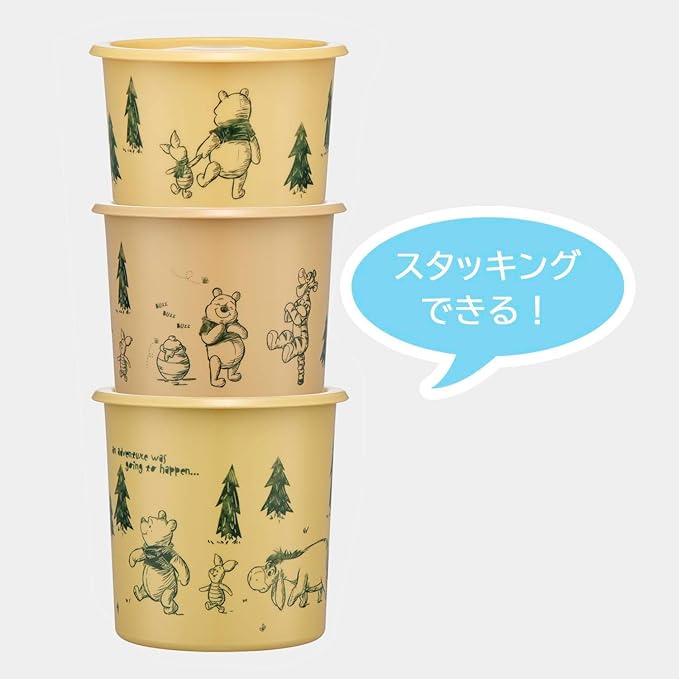 Skater SOT6-A One-Touch Seal Container, Small, 20.3 fl oz (600 ml), Airtight Container, Storage Container, Disney Winnie the Pooh