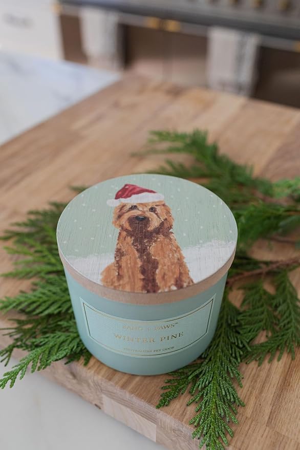 Sand + Paws Scented Candle - Winter Pine - Additional Scents and Sizes –Luxurious Air Freshening Jar Candles Neutralize pet Odors and Enhance Home décor – 100% Cotton Lead-Free Wicks - 12 oz