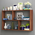 RUNNUP Floating Wall Mount Bookcase Engineered Wood Book Shelf Decor Wall Shelf for Study Room Office Living Room, Brown 39.4" L x 9.4" W x 25.6" H