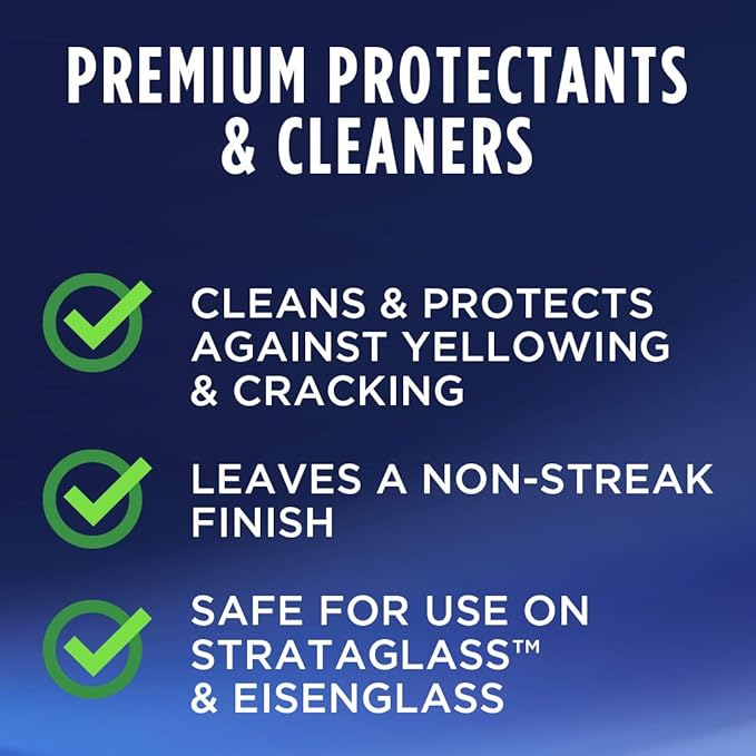 303 Products Marine Clear Protective Cleaner - Cleans and Protects Vinyl and Plastics, Provides Superior UV Protection, Prevents Yellowing and Cracking, 32oz (30215)
