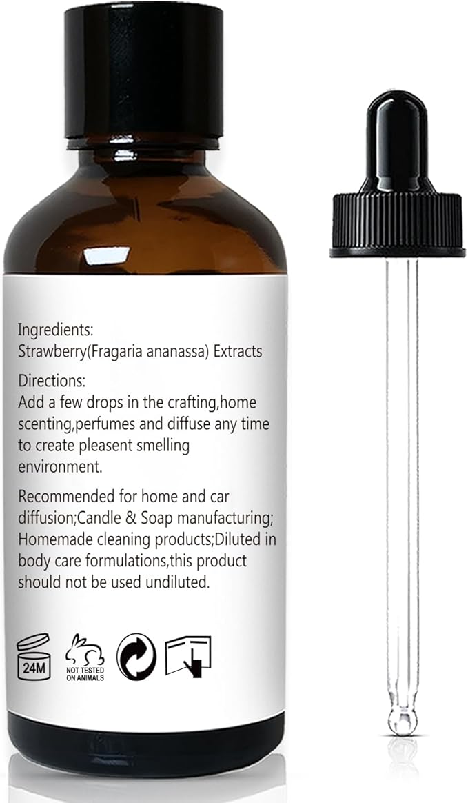 GM Gumili Strawberry Fragrance Oil, Perfume Oil, Home Scent Oils for Soaps, Candle Making, Dryer Balls, Diffusers, Laundry, Slime -1 oz /30ml