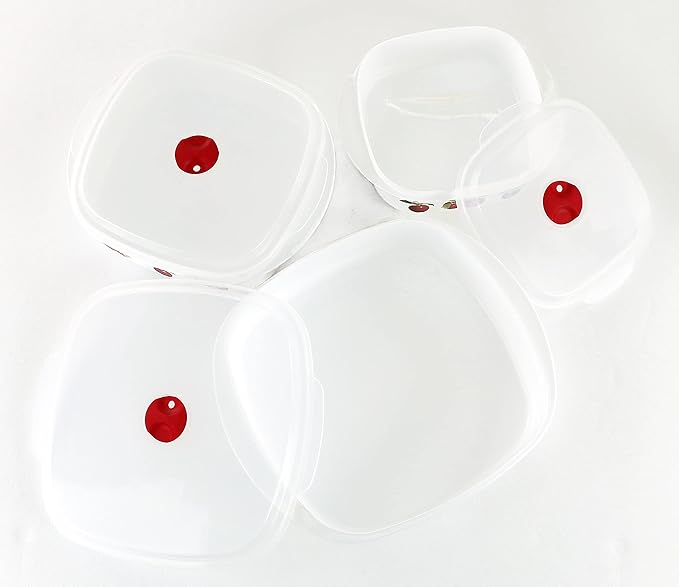 Reston Lloyd Nesting Microwave Containers, Set of 3, Adjustable Steam Vents, Airtight, Meal Prep, BPA-Free Plastic- Freezer & Dishwasher Safe, Cookware & Food Storage, Harvest Apple (Pack of 6)