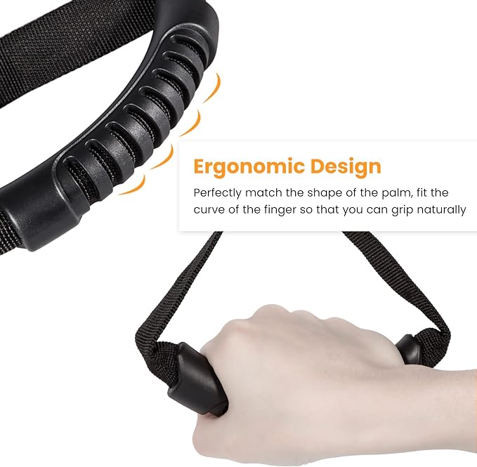 E-cowlboy Auto Cane Grab Bar - Portable Standing Aid Nylon Grip Mobility Assist Device (Black, 2 Pack)
