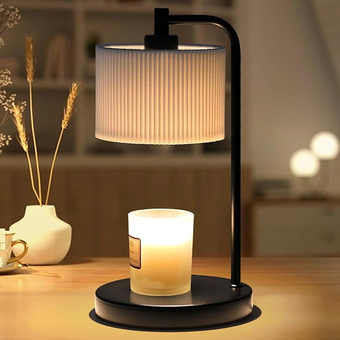 NITOWOLF Candle Warmer Lamp with Timer, Dimmable Candle Wax Warmer Electric Candle Lamp for Scented Candles with Bulbs, Christmas Gifts House Warming Gifts Home Decor (Black)