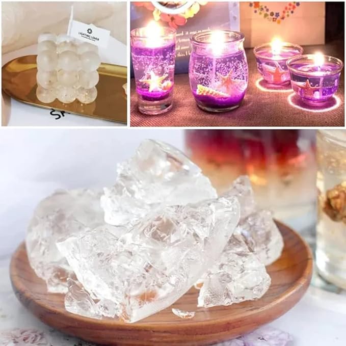 TooGet Transparent Jelly Wax DIY Candle Making Gel Wax Handmade Material Crystal Gel Candle for Candle Making and Handcraft Scented Candles Supplies - 32 OZ