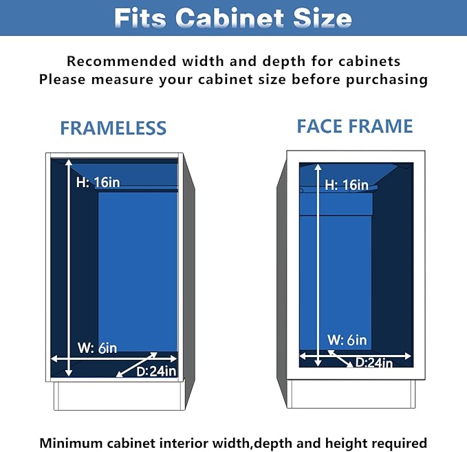 LOVMOR Individual Pull Out Cabinet Organizer, 2 Tier Slide Out Cabinet Drawers, Pots and Pans Organizer and Storage Pantry Shelf for Kitchen (5½" W x 21½" D)