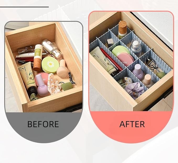 4 inches Adjustable Drawer Dividers– 4 Pack (White Only) – DIY Plastic Organizer Separator For for Socks Underwear Clothes,Drawer Dividers