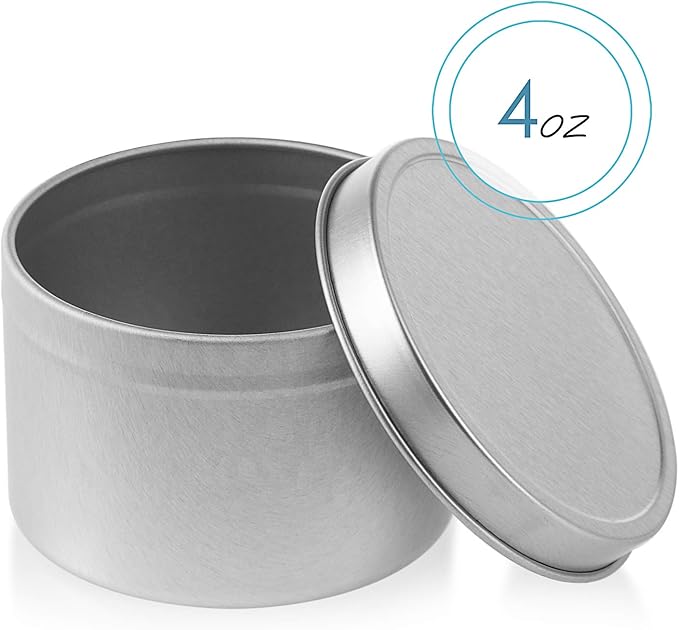 Hearth & Harbor 25 lbs. Soy Candle Wax with Supplies, 4 oz. 24 Pack Tin Jars with Lids, Cotton Candle Wicks, Wick Stickers and Centering Devices - Soy Wax Flakes with Containers for Candle Making