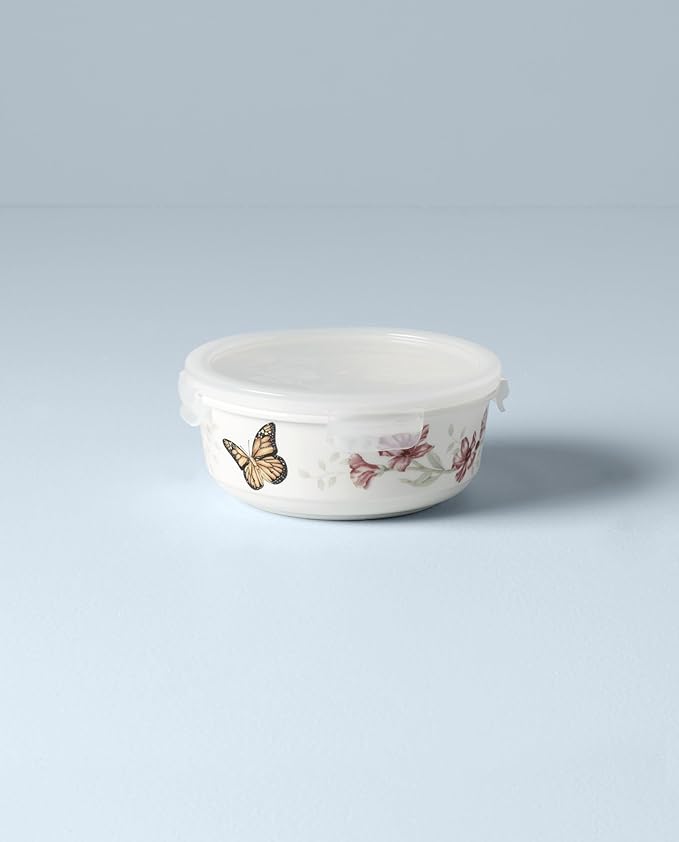 Lenox 824646 Butterfly Meadow Serve & Store Container, Small Container 6.25" D x 2.75" H (Pack of 12)