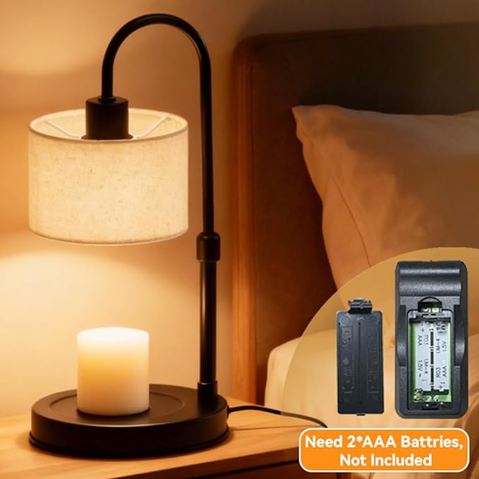 Cosy Life Candle Warmer Lamp with Remote Control & Timer, Dimmable Electric Wax Melt Lamp for Home Fragrance, Includes 2 Bulbs, Housewarming Birthday Gifts for Women, Bedroom Living Room Decor