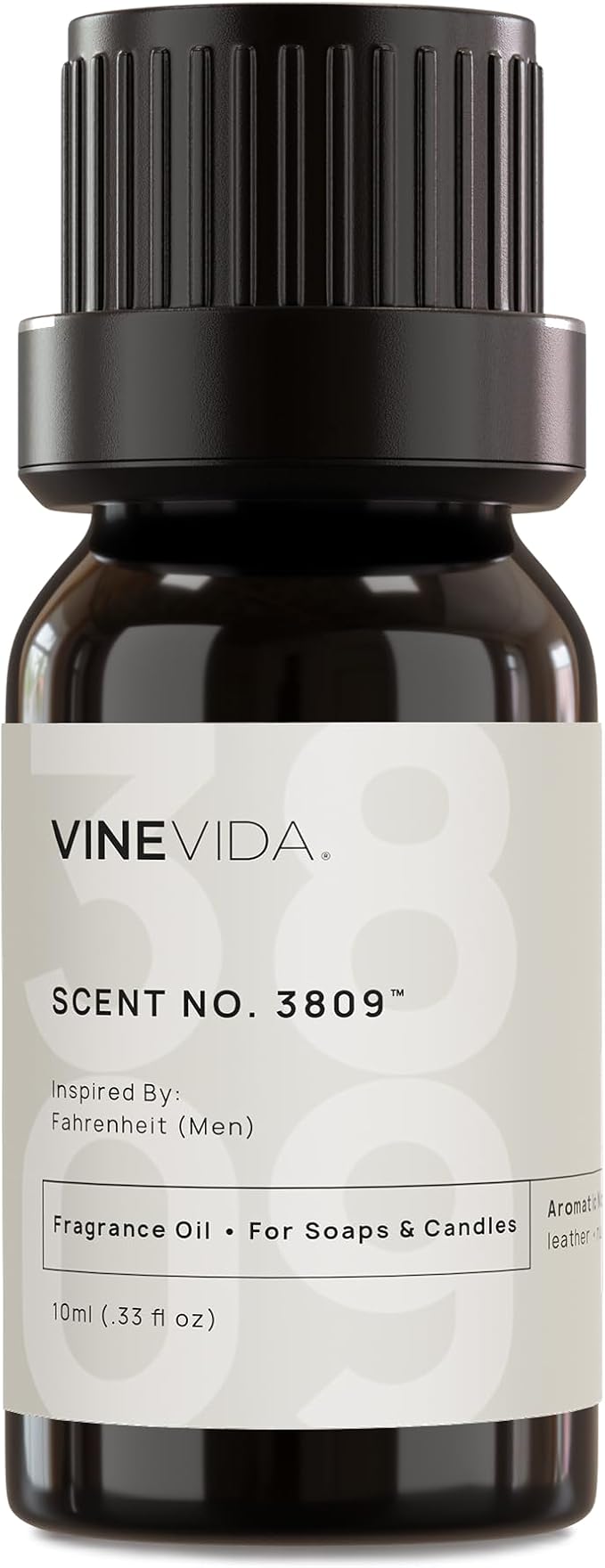 VINEVIDA [0.33 Oz] Scent No. 3809 Inspired by Fahrenheit (Men); Fragrance Oil for Candle Making and Soap Making - Premium Candle Scents for Soy Candles