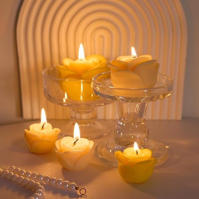 Rose Candle Making Kit with Candle Wicks Flower Silicone Mold for Candle Making Molds Set of Large + Medium + Small 3D Rose Molds DIY Handmade Soap Mould for Home Decor Valentine's Day Gift
