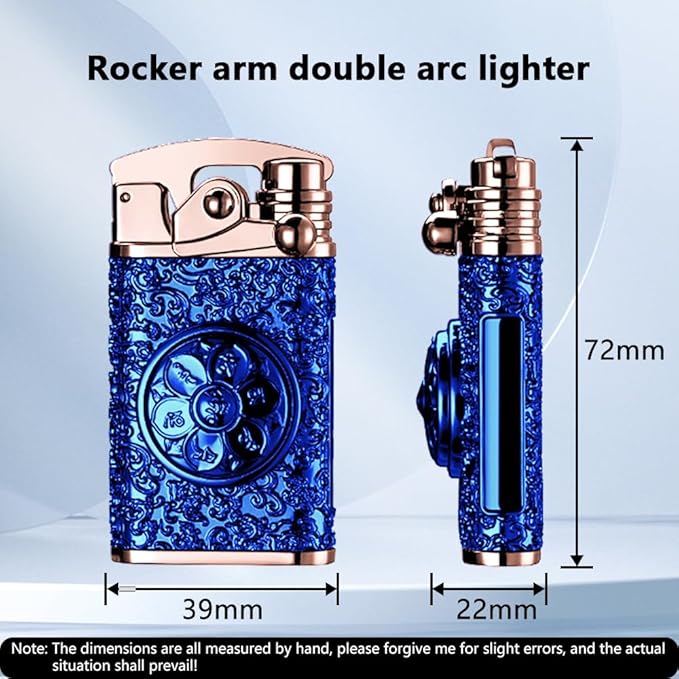 Plasma Lighter Rechargeable, Electric Lighter USB, Windproof Dual Arc Lighters, Pocket Cool Lighters with LED Battery Indication for Men and Women (Blue)