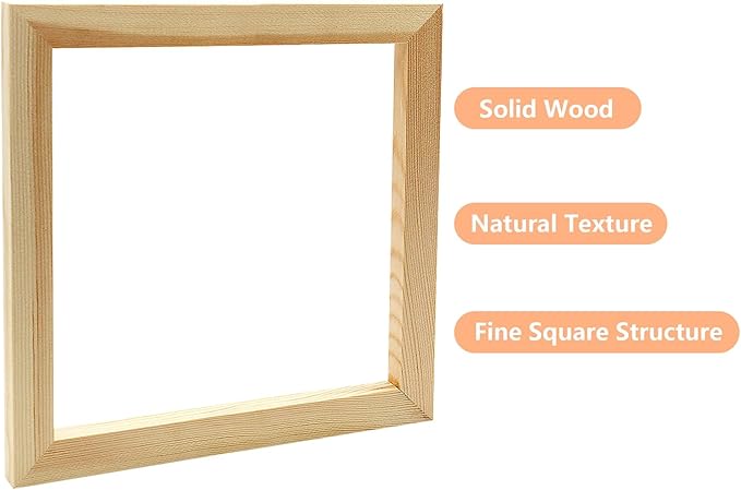 Wood Canvas Frames, Solid Wood Canvas Stretcher Bars Kits,Solid Wood Picture Frames for Oil Paintings,Prints,Posters,Wall Art Needlework,2 Pack(55 * 55cm/22 * 22")
