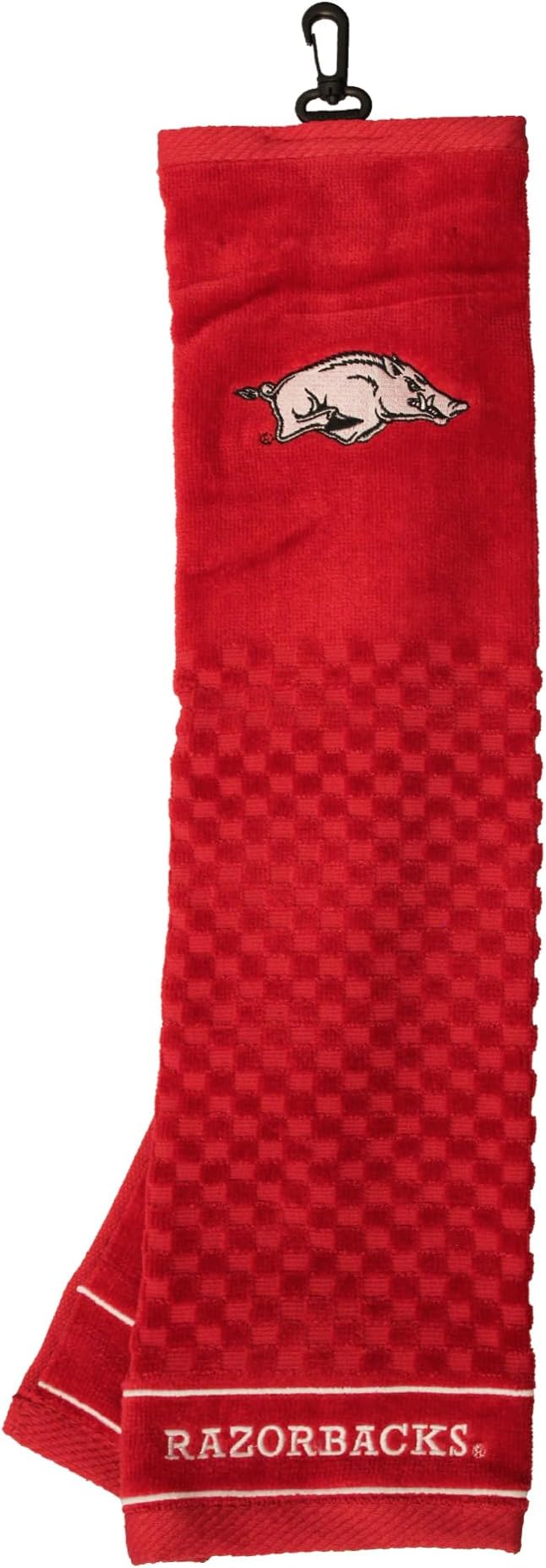 Team Golf NCAA Arkansas Razorbacks Embroidered Golf Towel Embroidered Golf Towel, Checkered Scrubber Design, Embroidered Logo