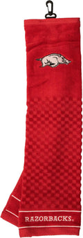 Team Golf NCAA Arkansas Razorbacks Embroidered Golf Towel Embroidered Golf Towel, Checkered Scrubber Design, Embroidered Logo