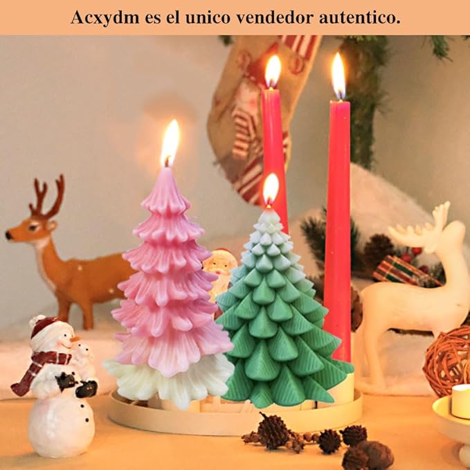 4PCS Christmas Tree Silicone Molds Kit - Resin & Wax Candle Soap Molds