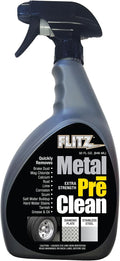 FLITZ Metal Pre-Clean - 32oz of USA-Made Stainless Steel Cleaner Spray - Works on Aluminum, Brass, Copper, & More - Tarnish, Rust Remover for Metals - Non-Abrasive Aluminum Deoxidizer (1 Pack)